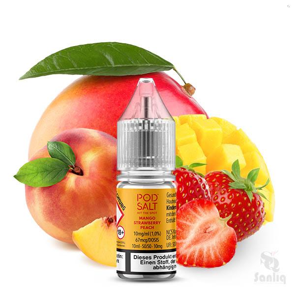 Pod Salt XTRA Mango Strawberry Peach Nikotinsalz Liquid 10mg ⭐️ Günstig kaufen! 